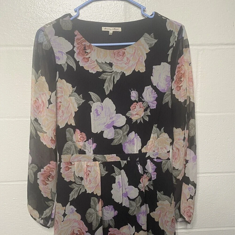 Madewell BROADWAY & BROOME Silk FLORAL Print MELODY ROSE Tea SECRETARY Dress 2